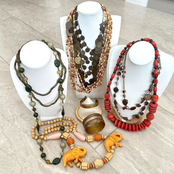 Ethnic Tribal Jewelry Bundle Lot - Necklaces & Bracelets - Picture 1 of 12